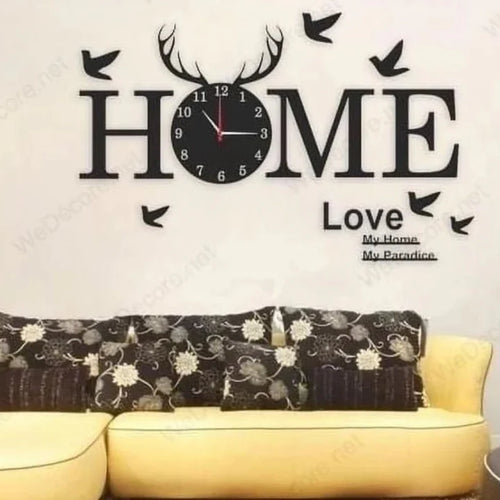 3D Home Clock Acrylic Wall Decore