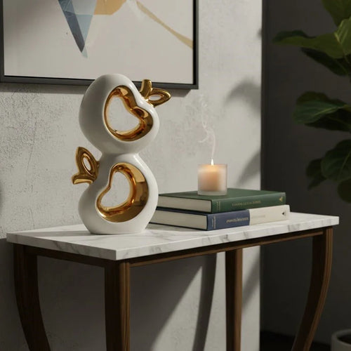 Double Heart Decorative Showpiece